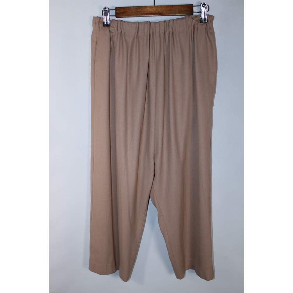 Pas de Calais Women's Size 34 Light Brown High Rise Crop Pull on Pants